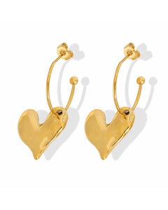 Fashion Heart Shape Titanium Steel Earrings Plating Stainless Steel Earrings