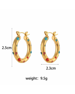 Fashion Geometric Stainless Steel Earrings Pearl Zircon Stainless Steel Earrings