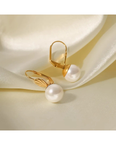 Fashion Geometric Stainless Steel Earrings Plating Pearl Stainless Steel Earrings