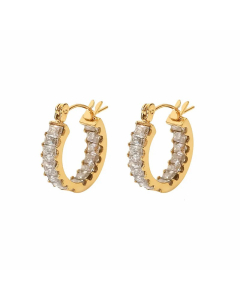 Fashion Geometric Stainless Steel Earrings Inlay Zircon Stainless Steel Earrings