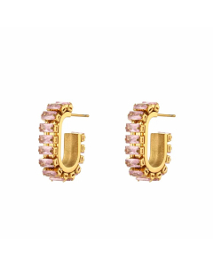 Fashion Geometric Stainless Steel Earrings Plating Inlaid Zircon Zircon Stainless Steel Earrings