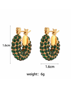 Fashion Geometric Stainless Steel Earrings Plating Inlaid Zircon Zircon Stainless Steel Earrings