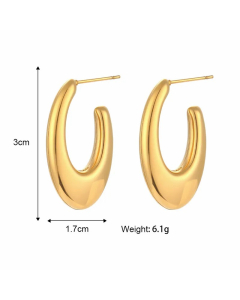 Simple Style C Shape Geometric Stainless Steel Earrings Plating Stainless Steel Earrings