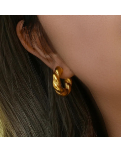 Retro Spiral Stripe Stainless Steel Earrings Plating Stainless Steel Earrings