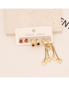 Simple Style Gloves Heart Shape Butterfly Stainless Steel Drop Earrings Tassel Stainless Steel Earrings 1 Set