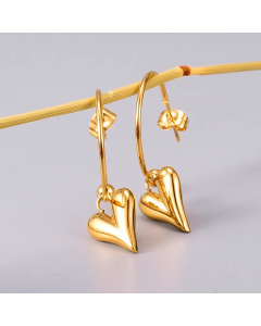Simple Style Heart Shape Titanium Steel Earrings Plating Stainless Steel Earrings
