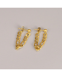 Fashion Solid Color Titanium Steel Ear Studs Plating Chain Stainless Steel Earrings
