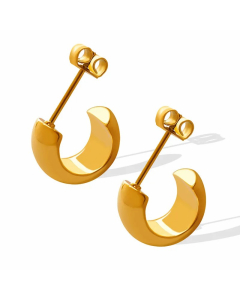 Retro C Shape Titanium Steel Earrings Plating Stainless Steel Earrings
