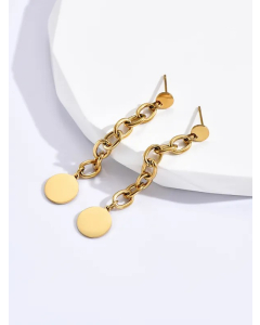Fashion Geometric Stainless Steel Drop Earrings Chain Stainless Steel Earrings 1 Pair
