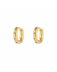 Simple Style Star Stainless Steel Earrings Plating Zircon Stainless Steel Earrings