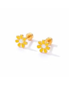 Simple Style Flower Stainless Steel Ear Studs Plating Stainless Steel Earrings