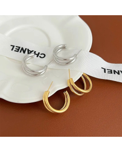 Fashion Geometric Stainless Steel Ear Studs Plating Stainless Steel Earrings