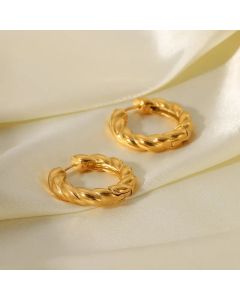 Vintage Style Twist Stainless Steel Hoop Earrings Plating Stainless Steel Earrings