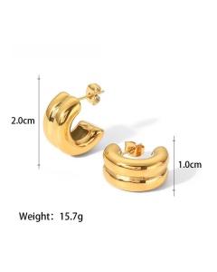Simple Style C Shape Stainless Steel Ear Studs Plating Stainless Steel Earrings