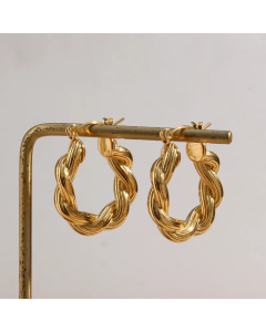 Simple Style Twist Stainless Steel Earrings Plating Stainless Steel Earrings