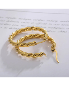 Fashion Spiral Stripe Titanium Steel Earrings Plating Stainless Steel Earrings