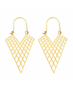 Exaggerated Triangle Titanium Steel Earrings Plating Hollow Out Stainless Steel Earrings