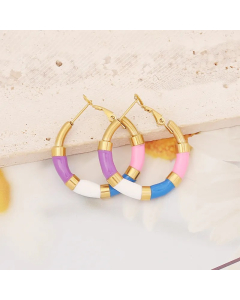 Exaggerated C Shape Stainless Steel Hoop Earrings Plating Stainless Steel Earrings