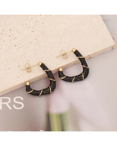 Fashion C Shape Stainless Steel Earrings Plating Stainless Steel Earrings