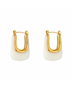 Vintage Style C Shape U Shape Stainless Steel Ear Studs Plating Arylic Stainless Steel Earrings