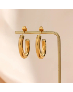 Simple Style C Shape Stainless Steel Ear Studs Plating Stainless Steel Earrings