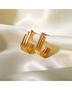 Fashion U Shape Stainless Steel Ear Studs Gold Plated Stainless Steel Earrings