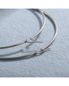 Simple Style Circle Stainless Steel Hoop Earrings Plating Metal Stainless Steel Earrings