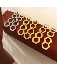 Fashion Hexagon Titanium Steel Drop Earrings Plating Stainless Steel Earrings