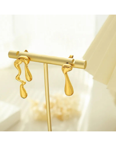 French Style Asymmetrical Titanium Steel Ear Studs Stainless Steel Earrings