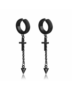 Simple Style Cross Titanium Steel Earrings Plating Stainless Steel Earrings 1 Piece_colorza_2