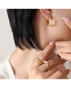 Retro U Shape Titanium Steel Earrings Metal Stainless Steel Earrings