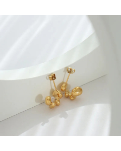 Retro C Shape Titanium Steel Ear Studs Plating Stainless Steel Earrings