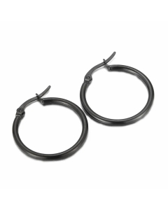 Simple Style Circle Stainless Steel Hoop Earrings Plating Stainless Steel Earrings