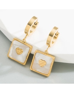 Fashion Square Star Titanium Steel Drop Earrings Plating Stainless Steel Earrings