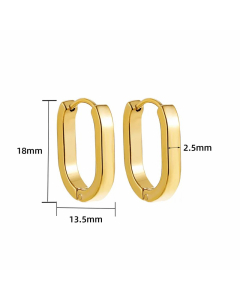 Simple Style Oval Stainless Steel Earrings Plating Stainless Steel Earrings 1 Pair