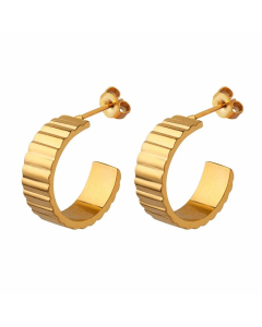 Retro C Shape Titanium Steel Earrings Plating Stainless Steel Earrings