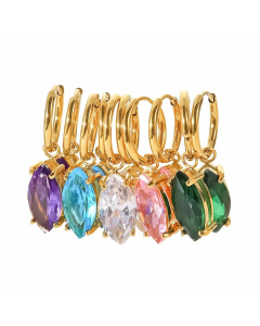 Fashion Geometric Stainless Steel Earrings Plating Zircon Stainless Steel Earrings