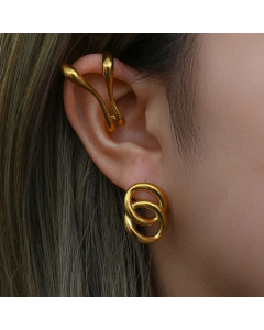 Retro Geometric Stainless Steel Earrings Patchwork Plating Stainless Steel Earrings