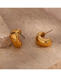 Vintage Style C Shape Stainless Steel Earrings Plating Stainless Steel Earrings