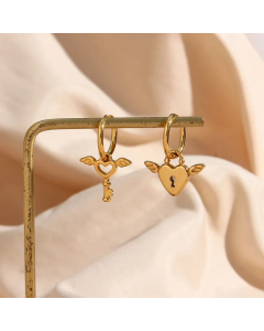 Retro Heart Shape Stainless Steel Earrings Plating Stainless Steel Earrings