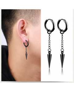 Hip-Hop Geometric Stainless Steel Dangling Earrings Plating Stainless Steel Earrings 1 Piece