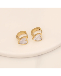 Fashion Heart Shape Butterfly Stainless Steel Earrings Plating Stainless Steel Earrings 1 Pair