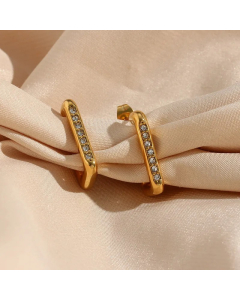 Fashion Geometric Stainless Steel Earrings Plating Zircon Stainless Steel Earrings