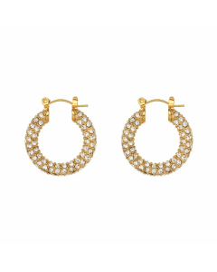 Retro Geometric Stainless Steel Earrings Inlay Zircon Stainless Steel Earrings