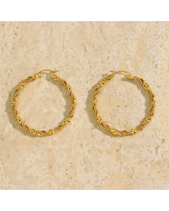Retro Circle Spiral Stripe Stainless Steel Earrings Plating Stainless Steel Earrings