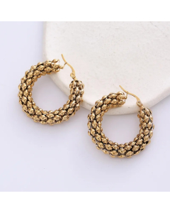 Retro C Shape Titanium Steel Earrings Plating Stainless Steel Earrings