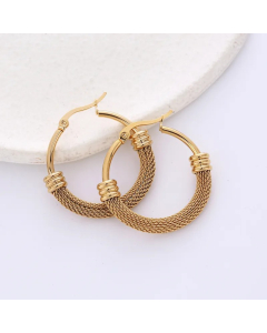 Fashion Circle Titanium Steel Earrings Plating Stainless Steel Earrings