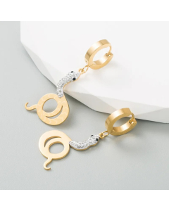 Fashion Eye Snake Titanium Steel Earrings Plating Artificial Gemstones Stainless Steel Earrings