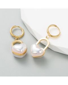 Fashion Geometric Titanium Steel Earrings Plating Artificial Pearls Stainless Steel Earrings