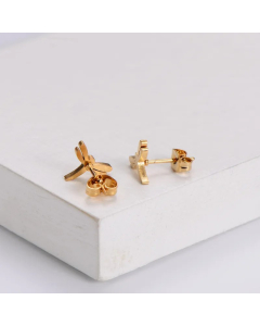 Simple Style Dragonfly Stainless Steel Ear Studs Plating Stainless Steel Earrings 1 Set